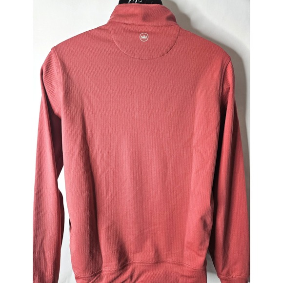 Peter Millar Men's Cape Red Perth Oval Stitch Performance 1/4-Zip Size Small New - Picture 5 of 11